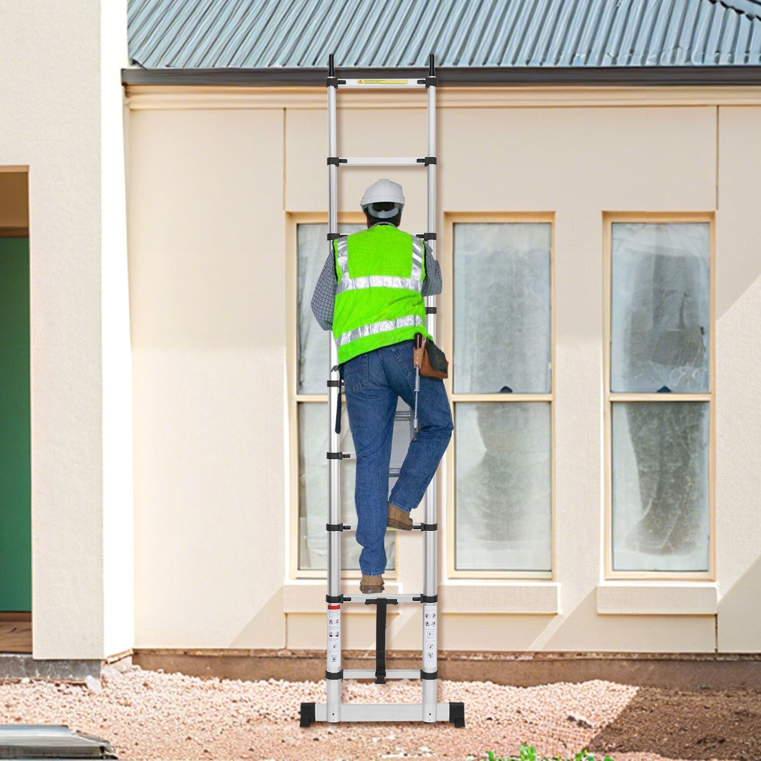 Cosmo Go Teleskopleiter mit 2 Abnehmbarem Haken mit Stabilisator