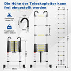 Cosmo Go Teleskopleiter mit 2 Abnehmbarem Haken mit Stabilisator