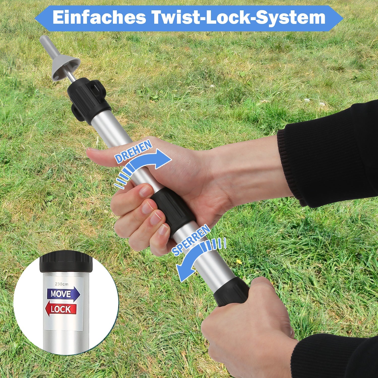 Cosmo Go Teleskopstange für Zelte Verstellbare Aluminium