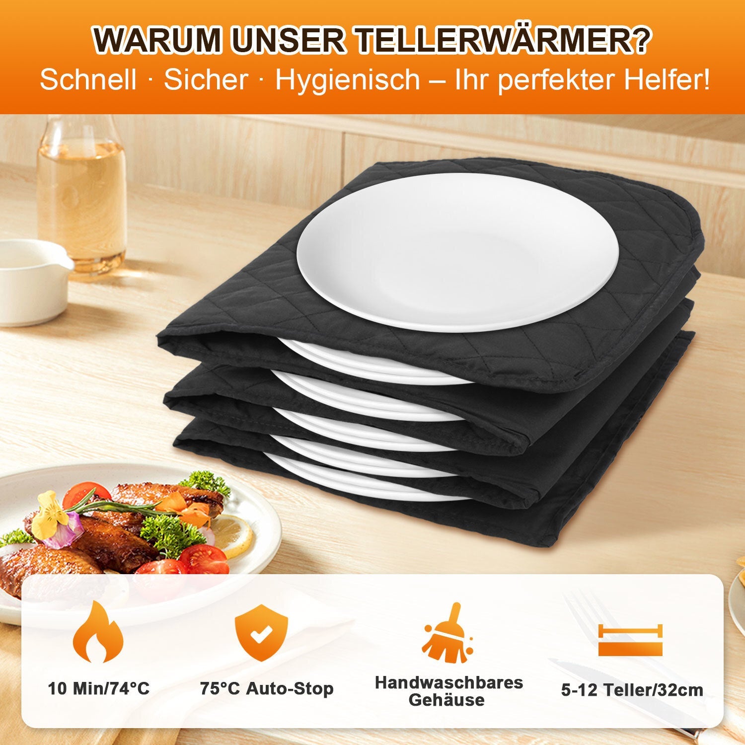 Cosmo Go Tellerwärmer Elektrisch 12 Teller Wärmer 200W