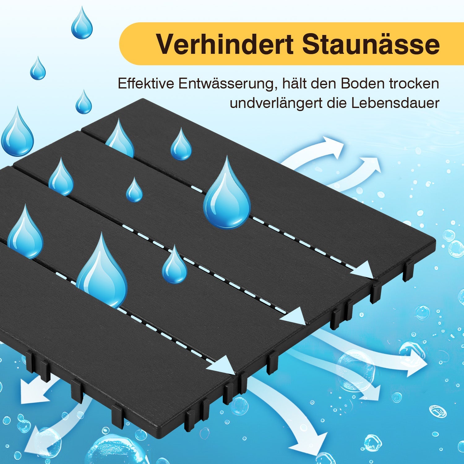 Cosmo Go Terrassenfliesen Kunststoffboden 30x30cm 11 Stück