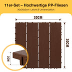 Cosmo Go Terrassenfliesen Kunststoffboden 30x30cm 11 Stück
