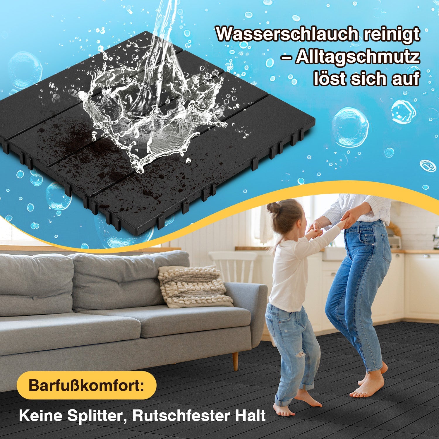 Cosmo Go Terrassenfliesen Kunststoffboden 30x30cm 11 Stück