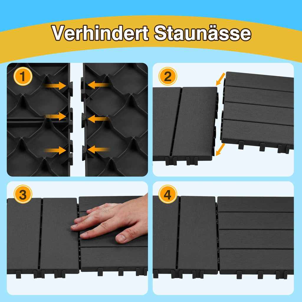 Cosmo Go Terrassenfliesen Kunststoffboden 30x30cm 11 Stück