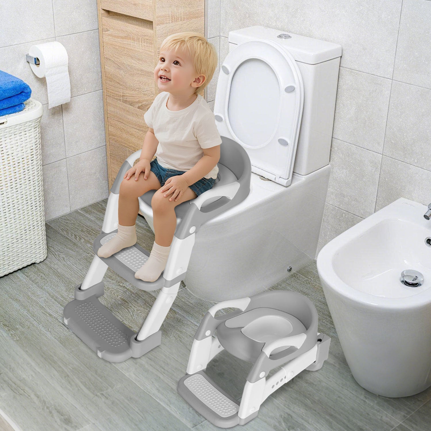 Cosmo Go Toilettensitz mit Treppe 2-in-1 Toilettentrainer