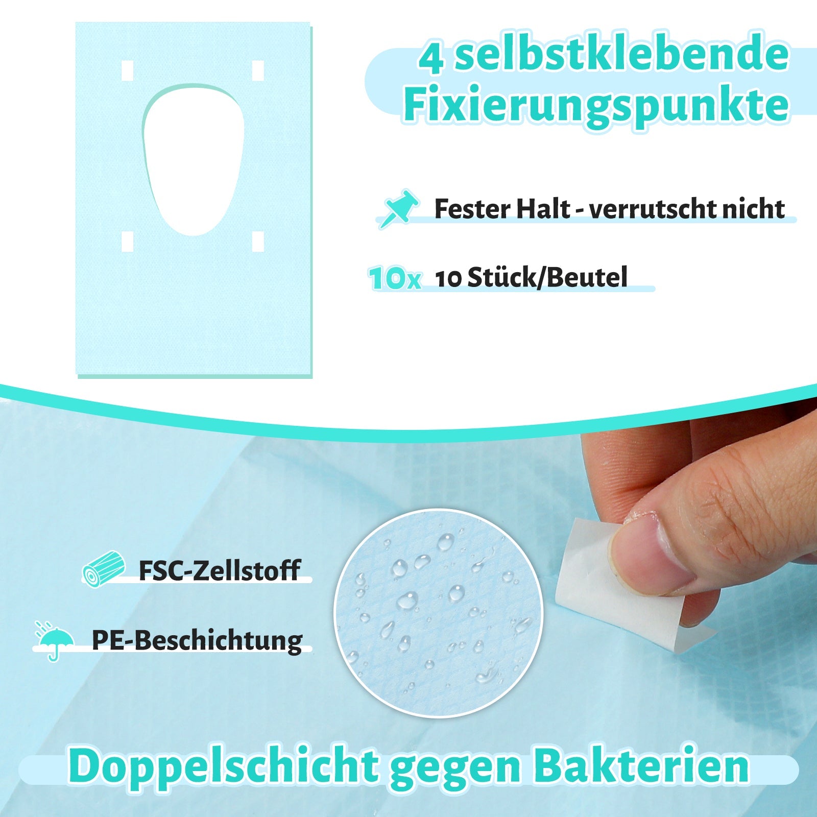 Cosmo Go Toilettensitzbezug WC Einweg 60x40cm