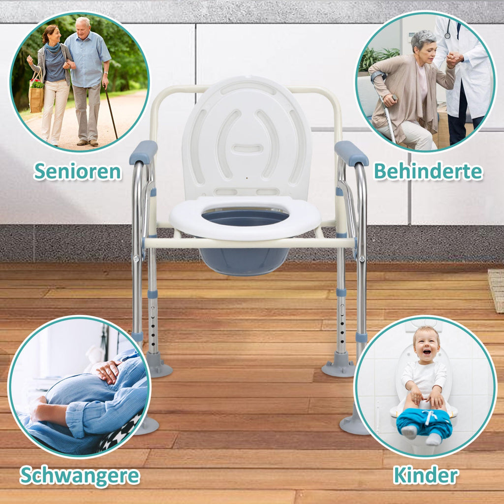 Cosmo Go Toilettenstuhl Faltbar Höhenverstellbar inkl. Eimer