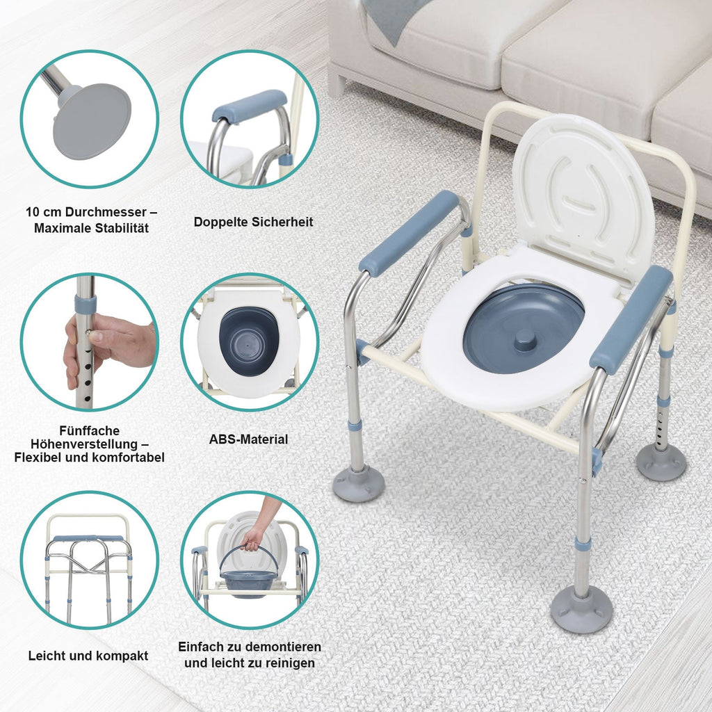 Cosmo Go Toilettenstuhl Faltbar Höhenverstellbar inkl. Eimer