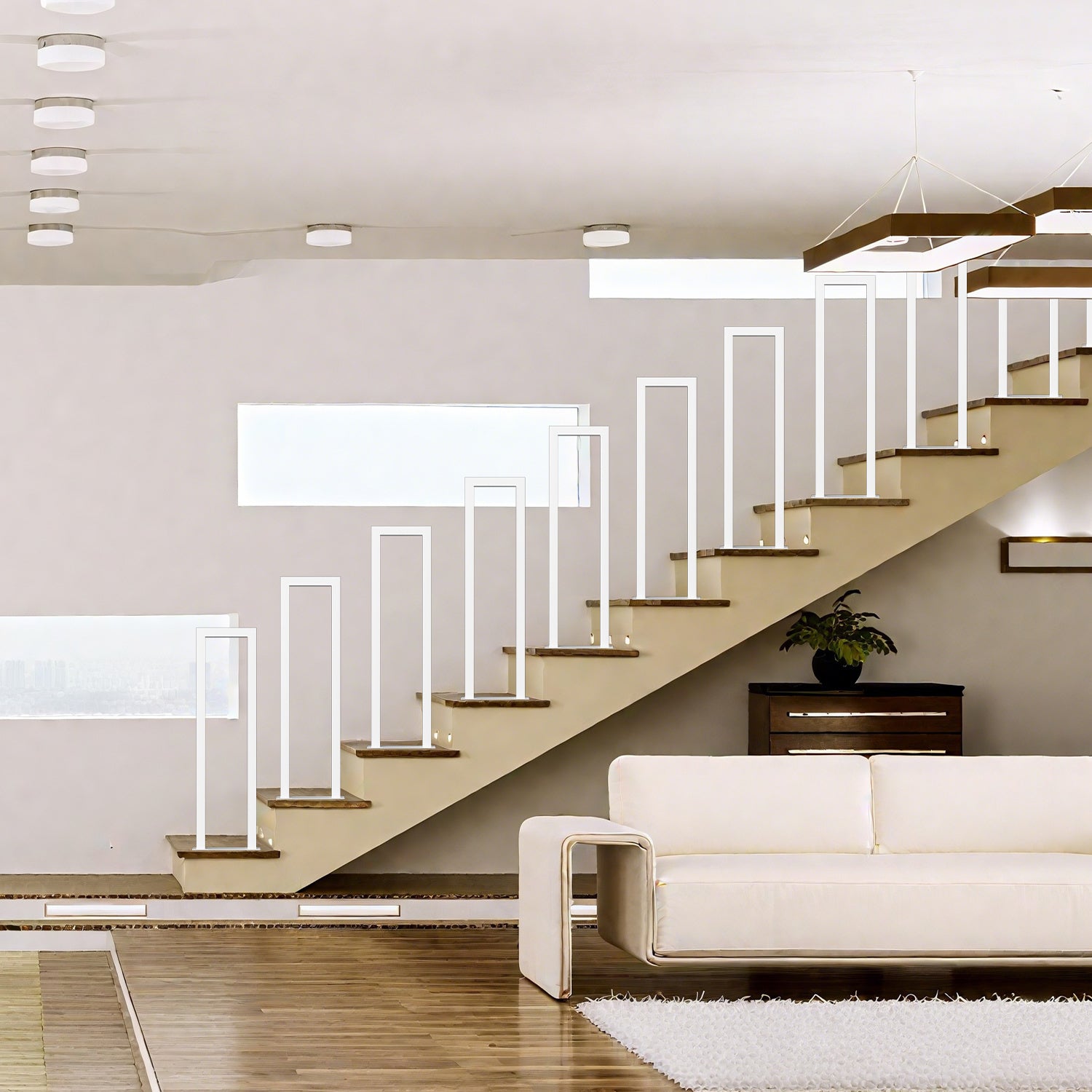 Cosmo Go Treppengeländer U-förmige Quadratisch Bodenmontage