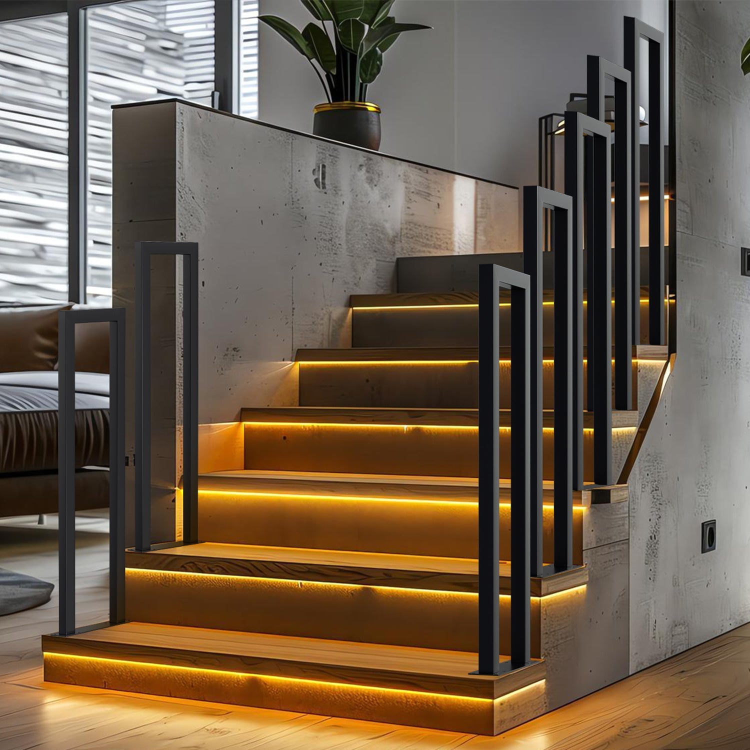 Cosmo Go Treppengeländer U-förmige Quadratisch Bodenmontage