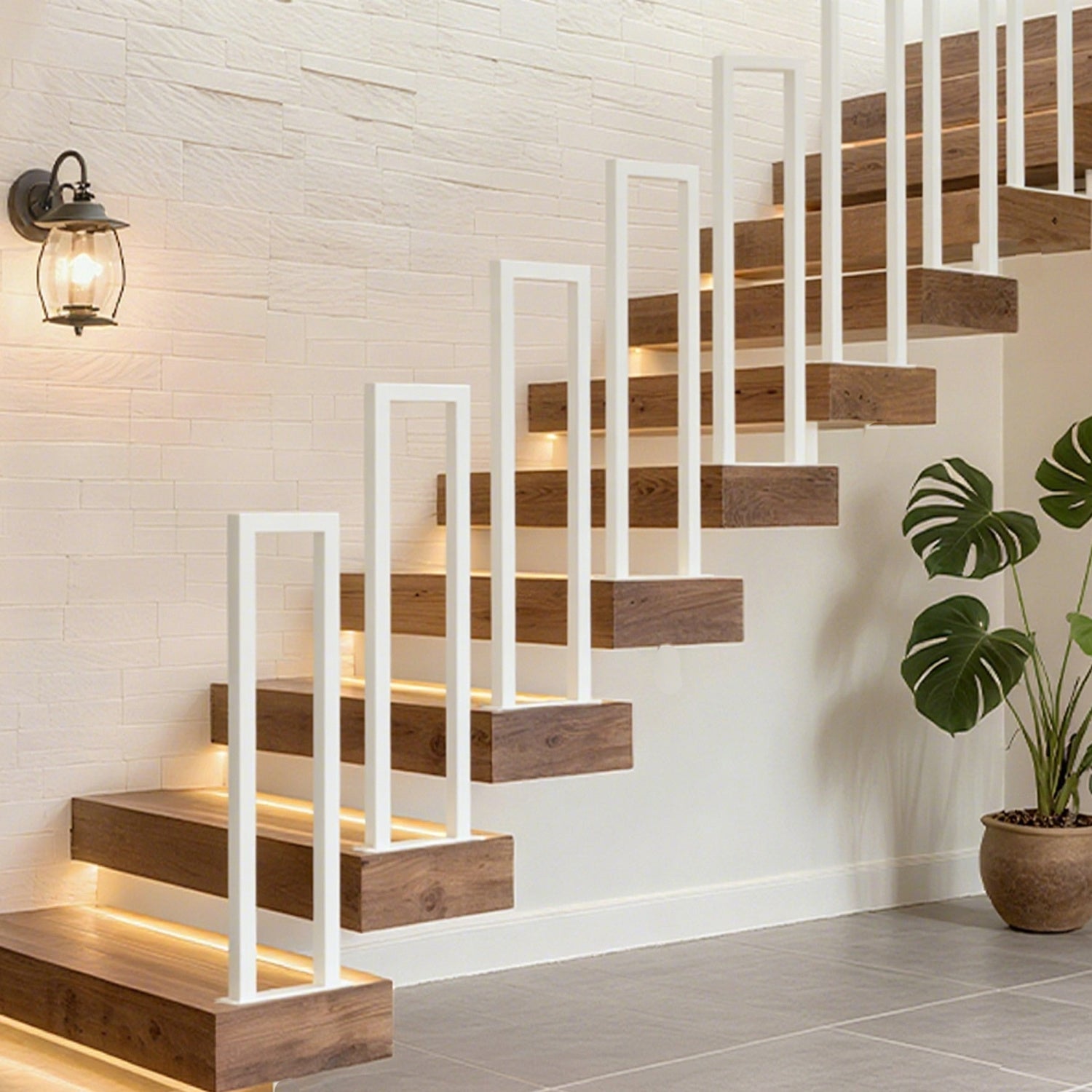 Cosmo Go Treppengeländer U-förmige Quadratisch Bodenmontage