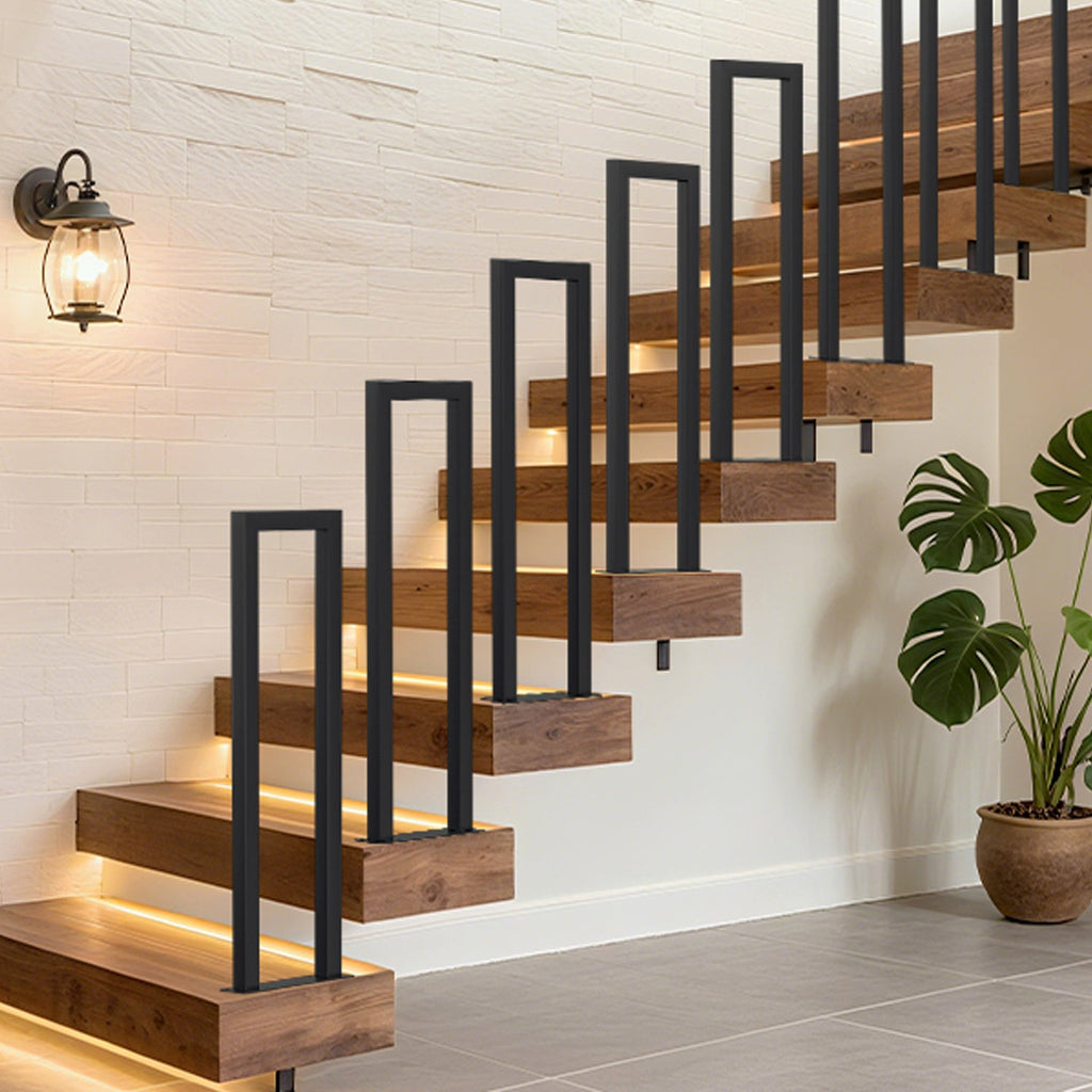 Cosmo Go Treppengeländer U-förmige Quadratisch Bodenmontage