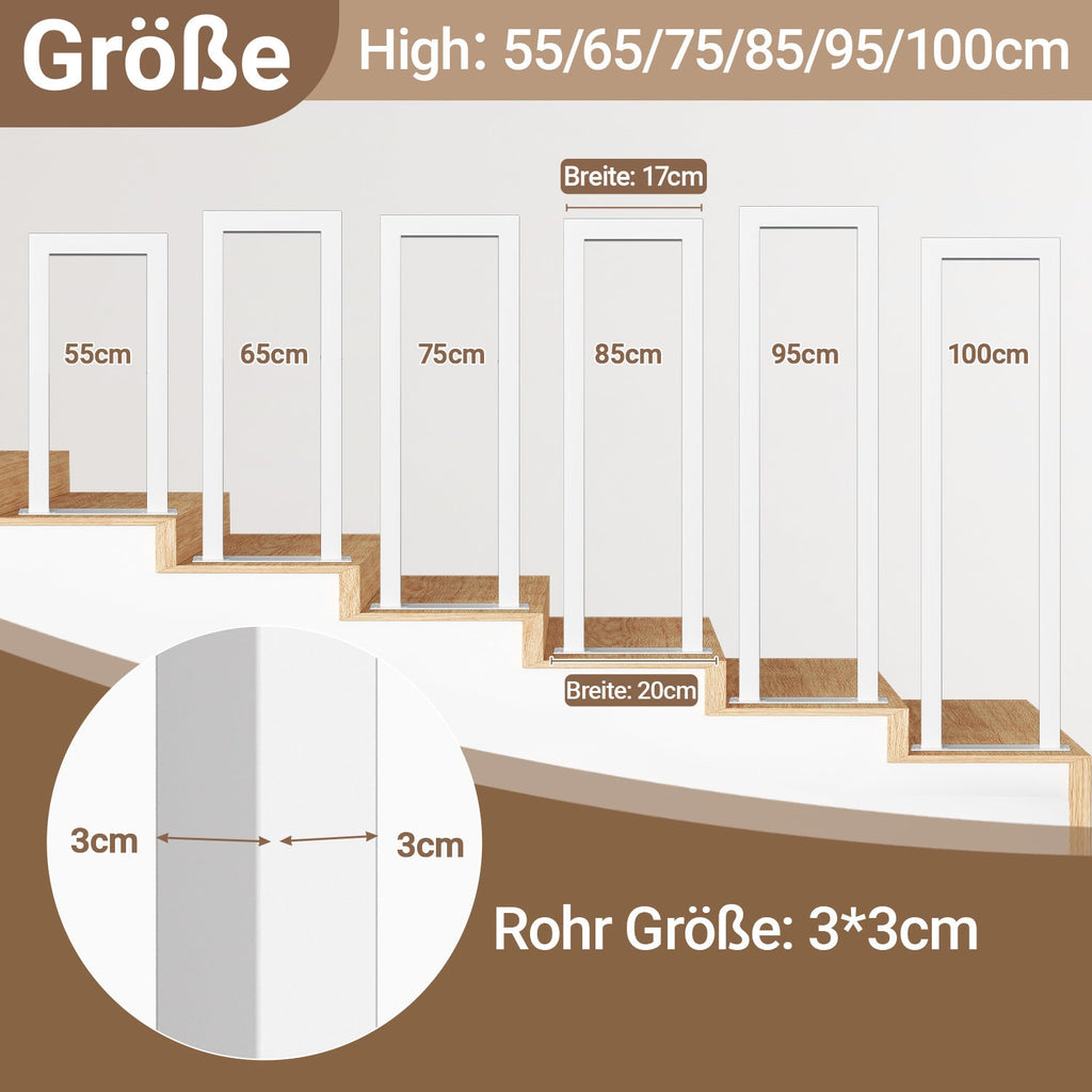 Cosmo Go Treppengeländer U-förmige Quadratisch Bodenmontage