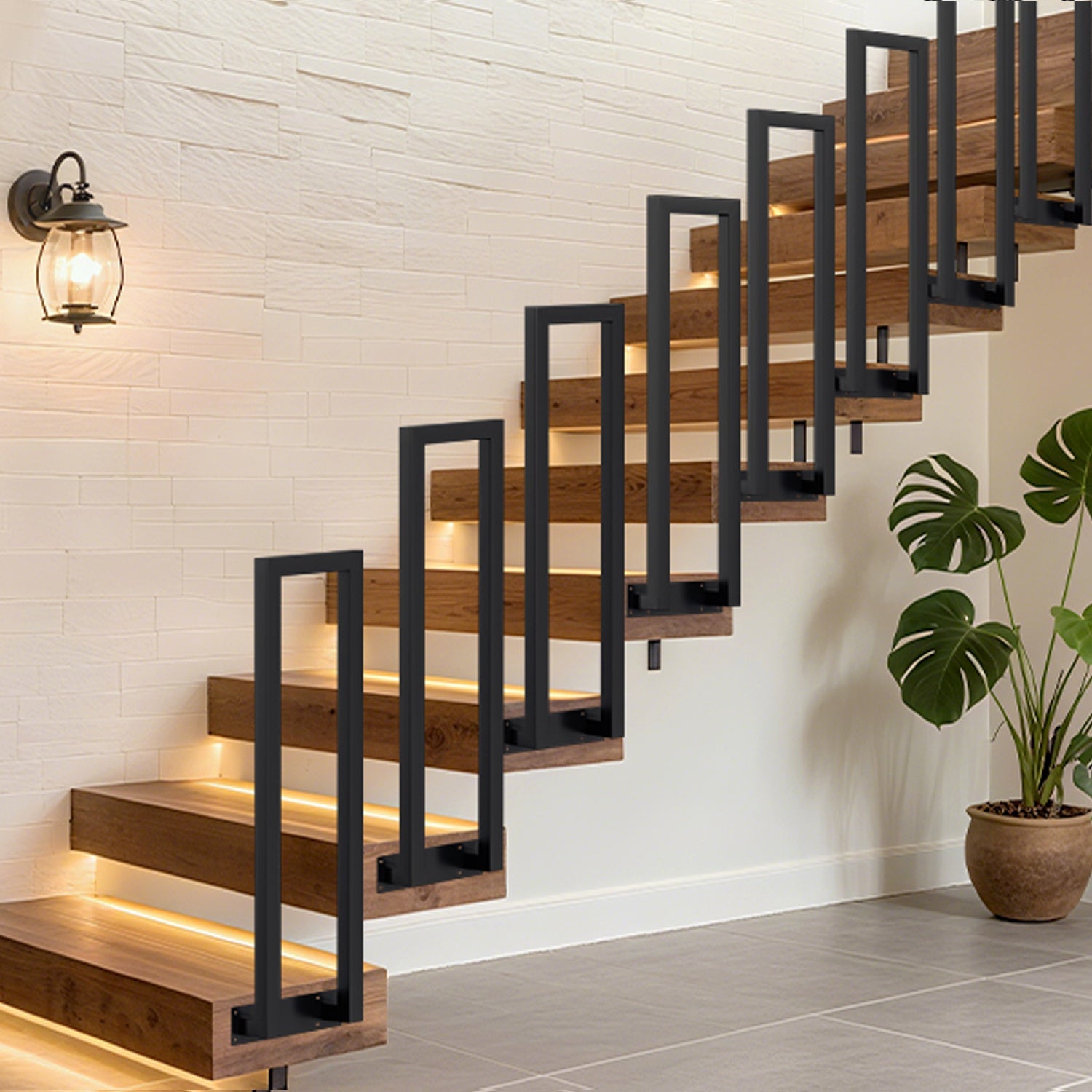 Cosmo Go Treppengeländer U-förmige Quadratisch Seitenmontage