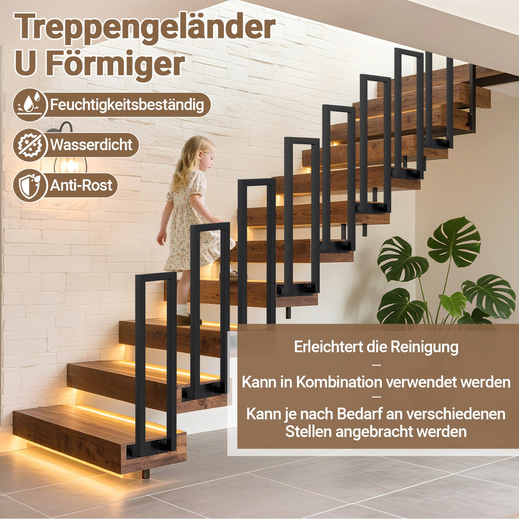 Cosmo Go Treppengeländer U-förmige Quadratisch Seitenmontage