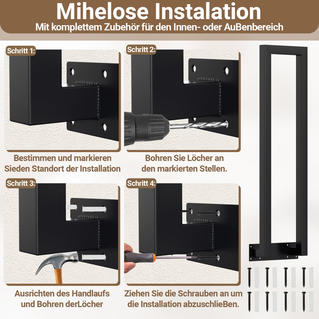 Cosmo Go Treppengeländer U-förmige Quadratisch Seitenmontage