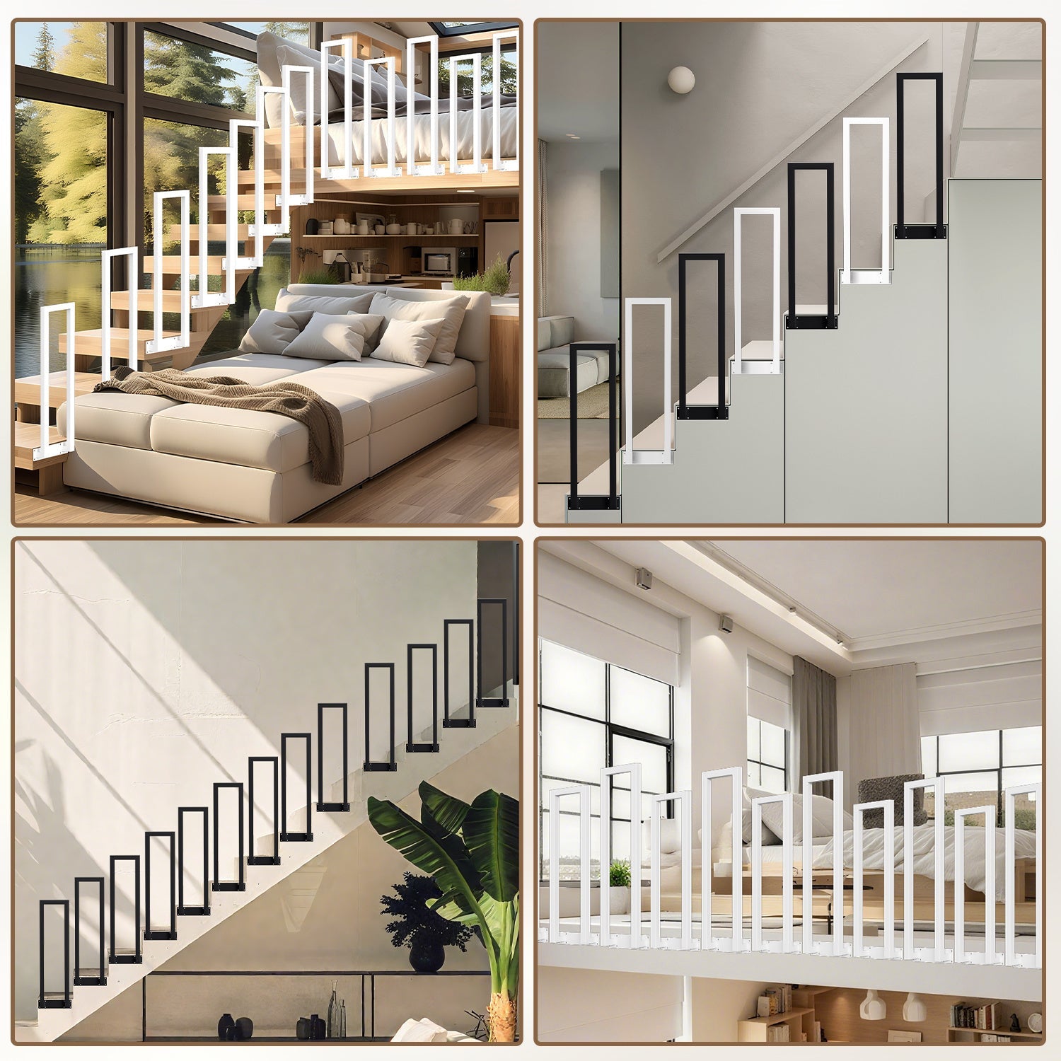 Cosmo Go Treppengeländer U-förmige Quadratisch Seitenmontage