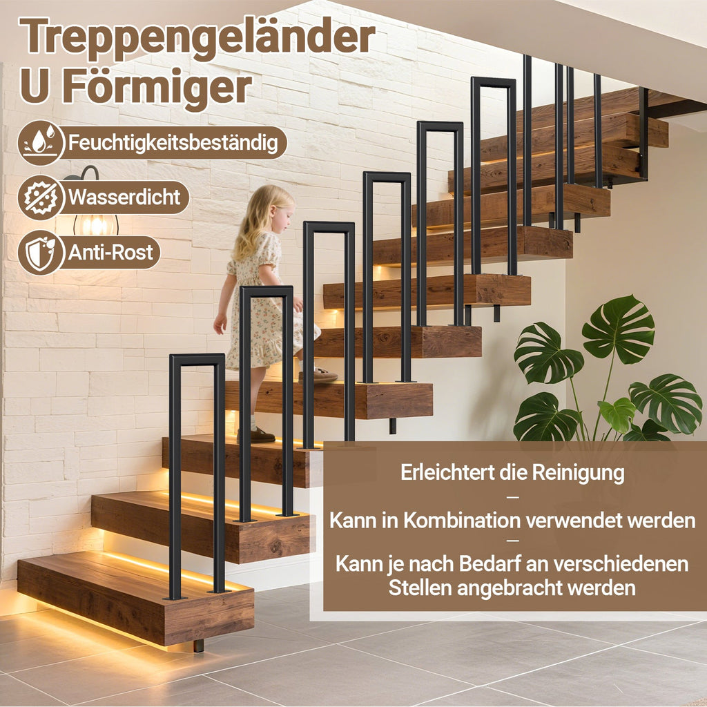 Cosmo Go Treppengeländer U-förmige Ellipsen Bodenmontage