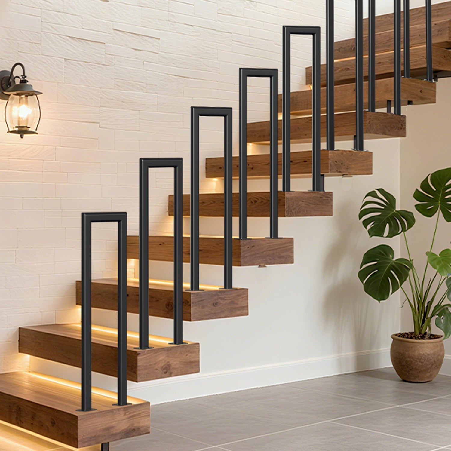 Cosmo Go Treppengeländer U-förmige Ellipsen Bodenmontage