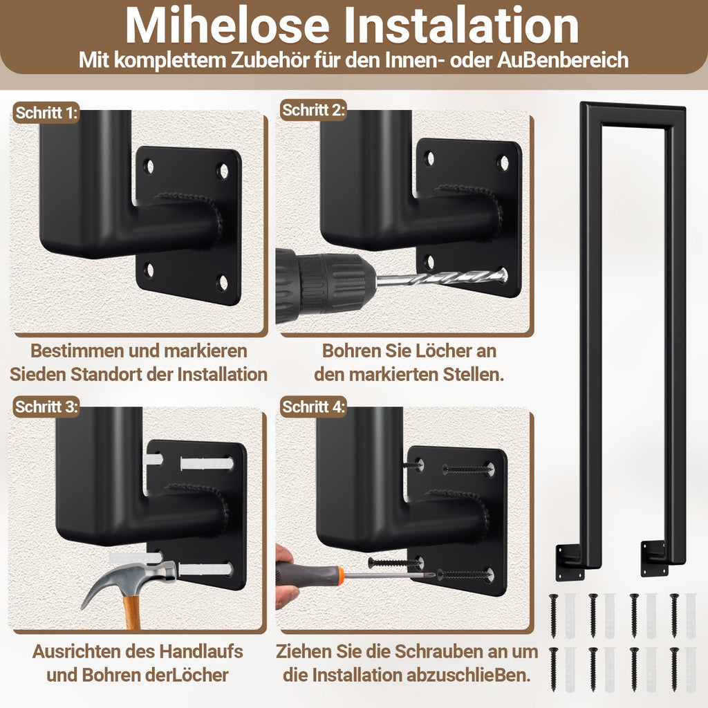 Cosmo Go Treppengeländer U-förmige Ellipsen Seitenmontage