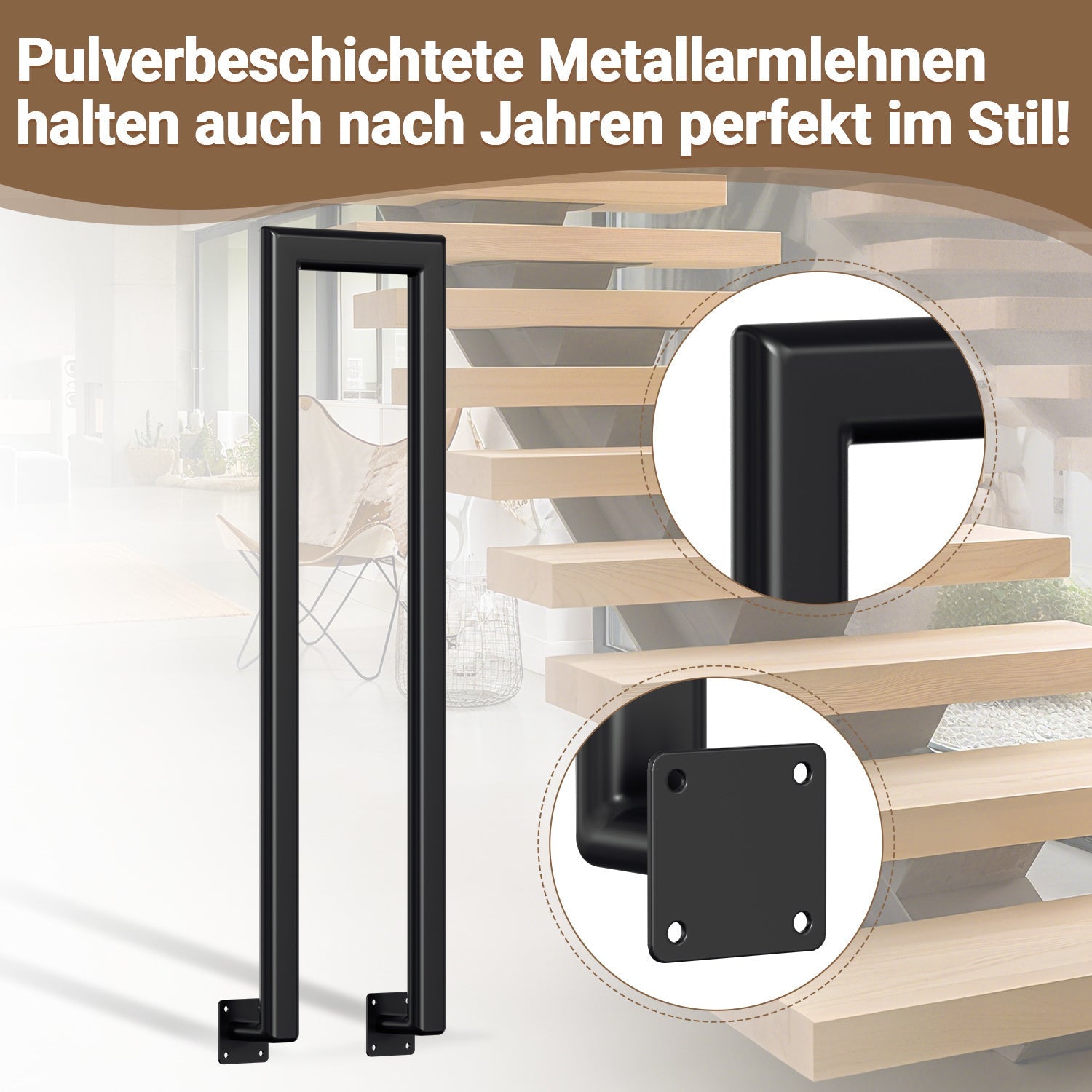 Cosmo Go Treppengeländer U-förmige Ellipsen Seitenmontage