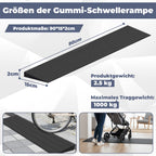 Cosmo Go Türschwellenrampe Rollstuhlrampe Gummi 1,5-4,5 cm