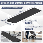 Cosmo Go Türschwellenrampe Rollstuhlrampe Gummi 1,5-4,5 cm