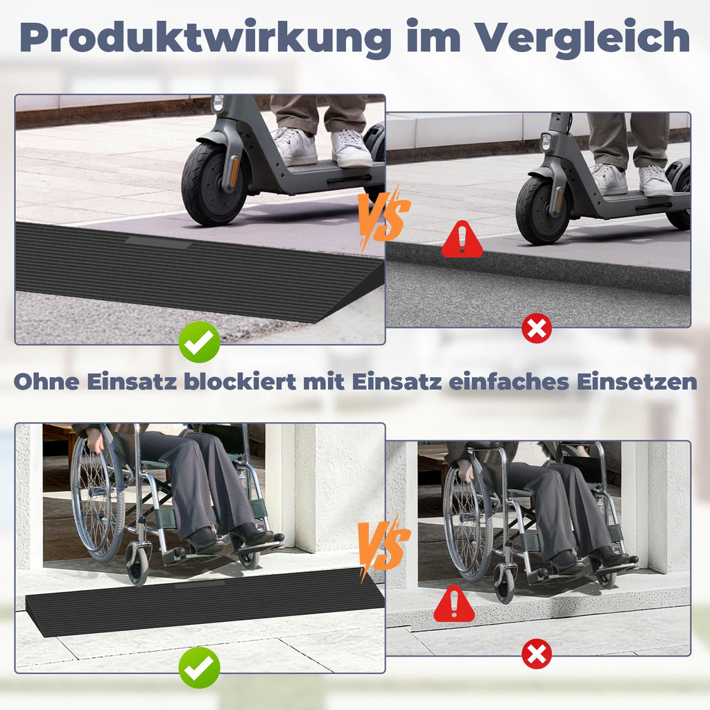 Cosmo Go Türschwellenrampe Rollstuhlrampe Gummi 1,5-4,5 cm