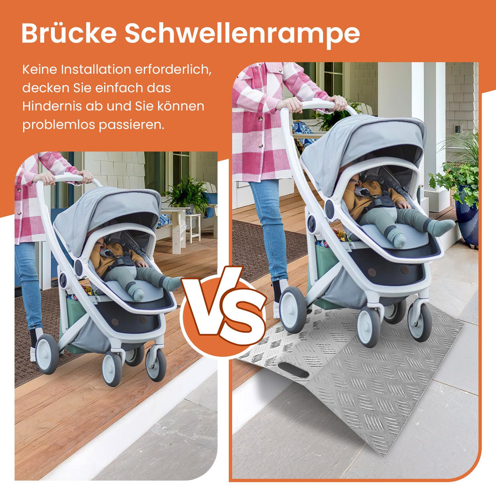 Cosmo Go Türschwellenrampe Rollstuhlrampe Aluminium Tragfähigkeit 270 kg