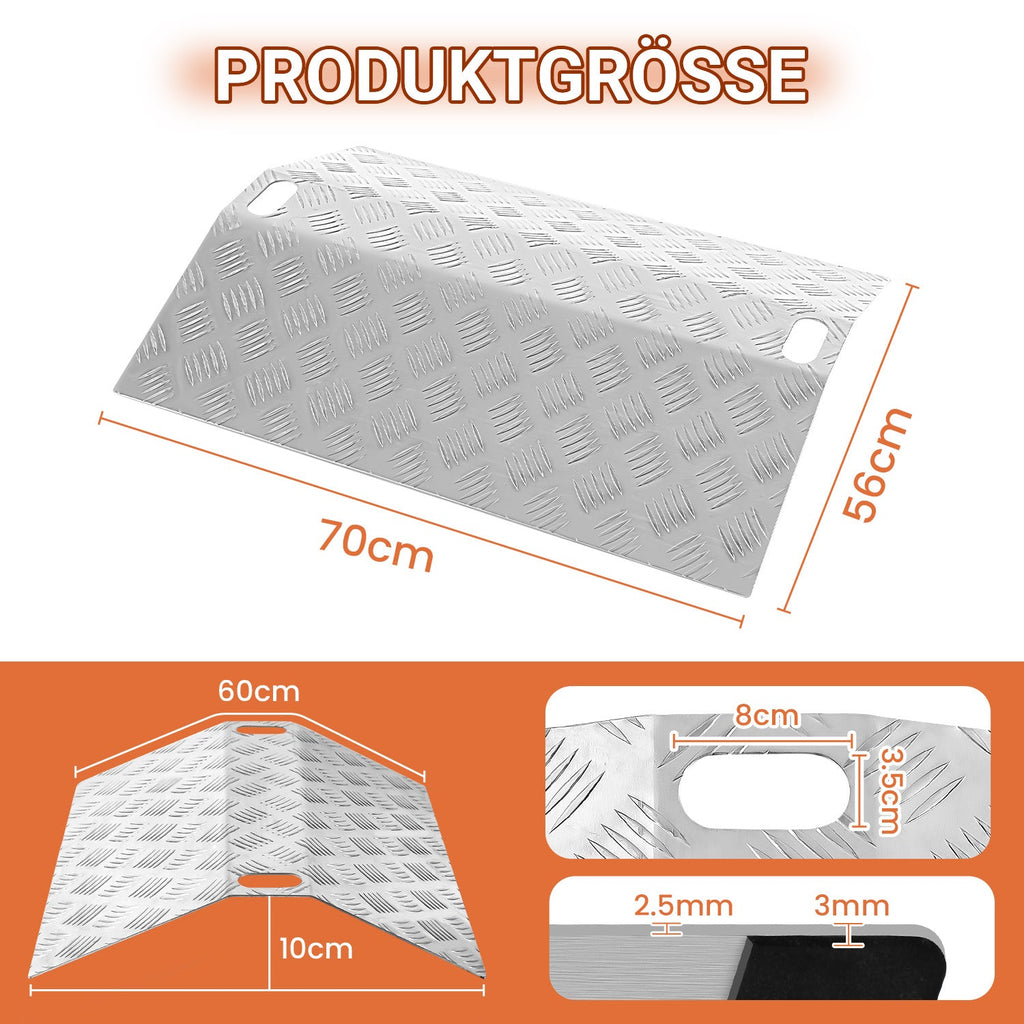 Cosmo Go Türschwellenrampe Rollstuhlrampe Aluminium Tragfähigkeit 270 kg