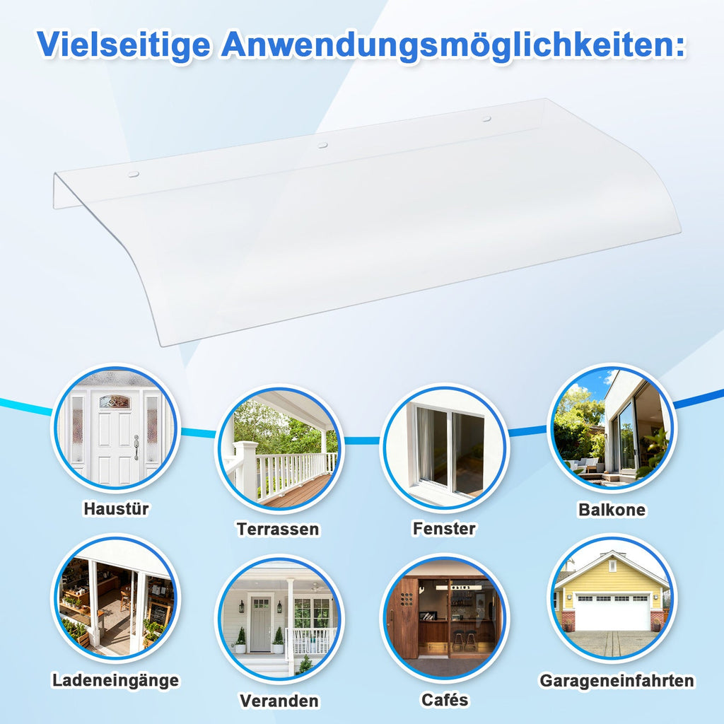 Cosmo Go Vordach für Haustür 40x80cm Unsichtbare Überdachung