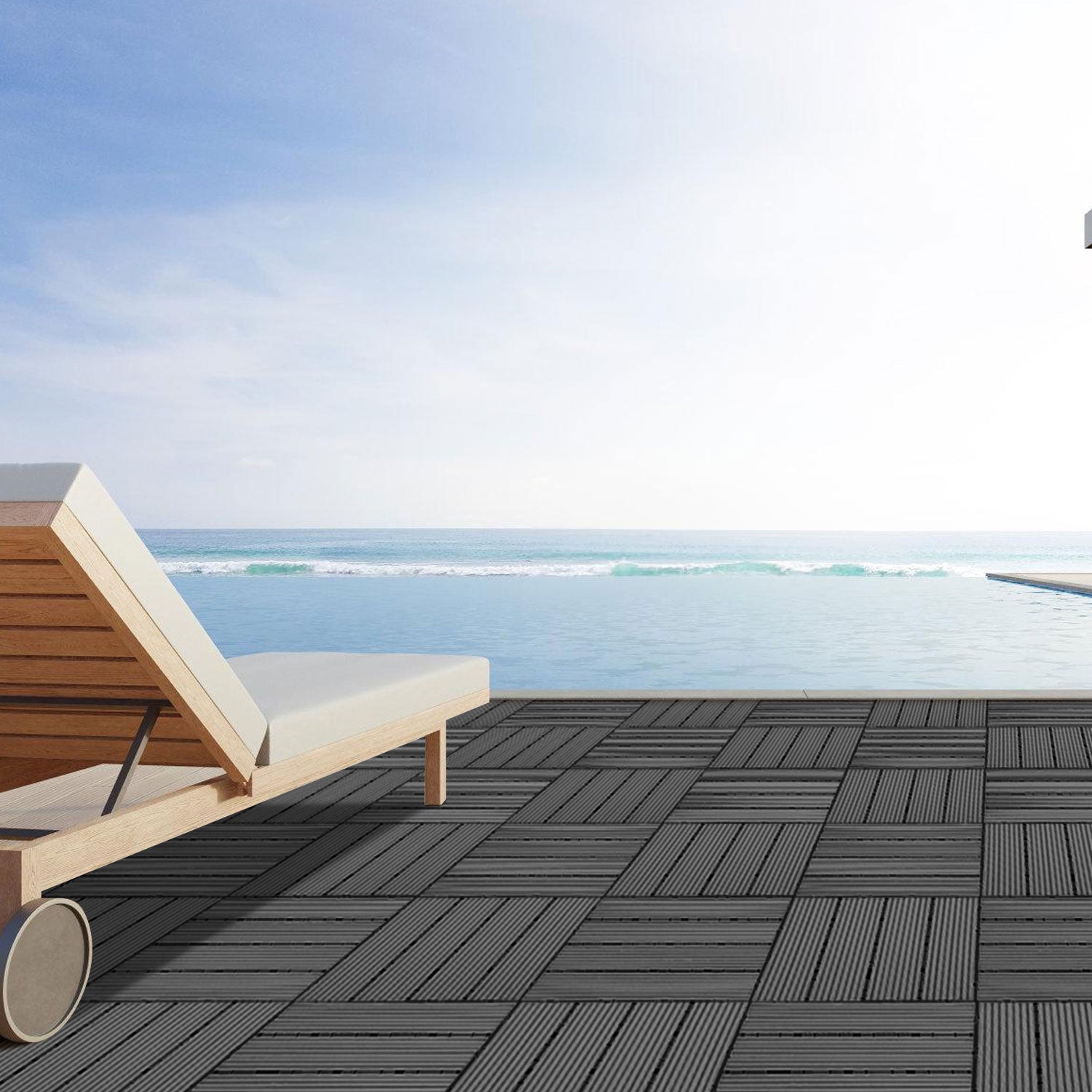 Cosmo Go WPC Terrassenfliesen 30x30 cm 11 Stück Set