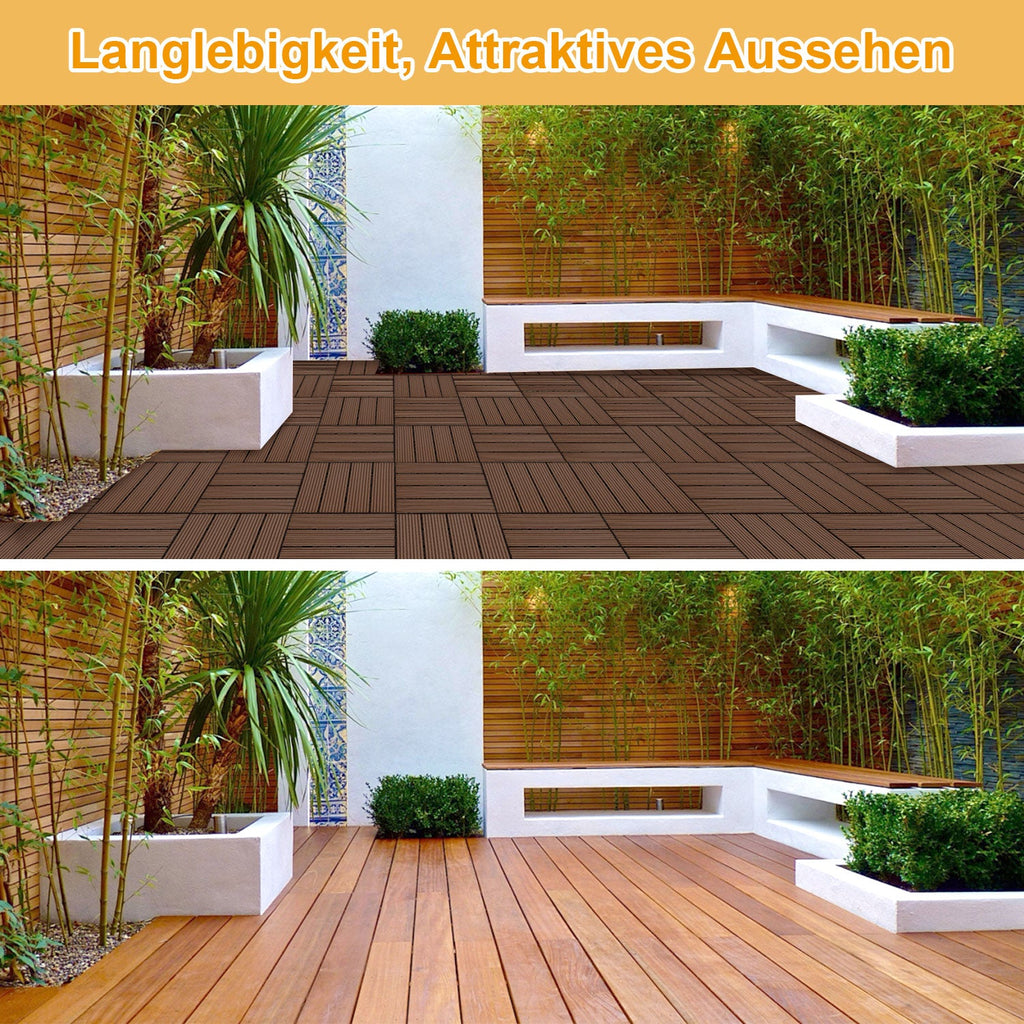 Cosmo Go WPC Terrassenfliesen 30x30 cm 11 Stück Set