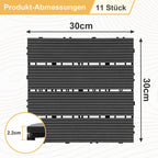 Cosmo Go WPC Terrassenfliesen 30x30 cm 11 Stück Set
