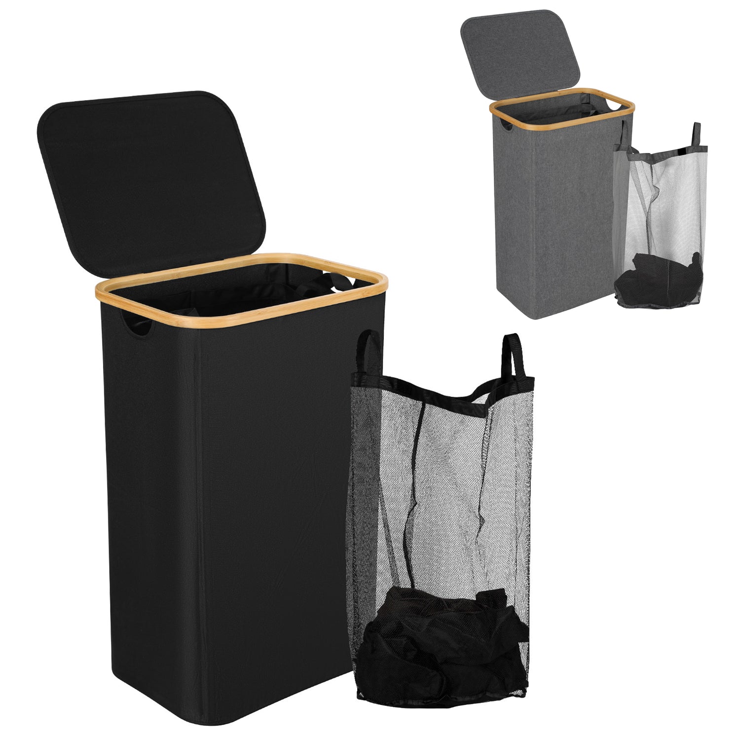 Cosmo Go Wäschekorb Waschesammler mit Deckel 100/145/160L