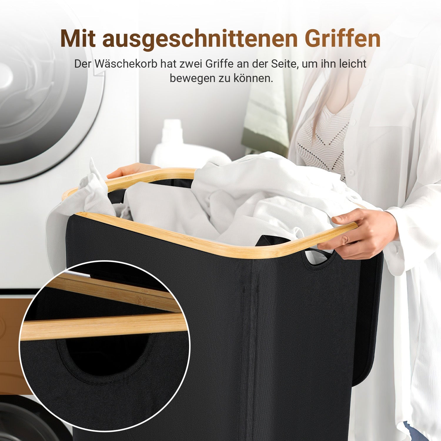 Cosmo Go Wäschekorb Waschesammler mit Deckel 100/145/160L