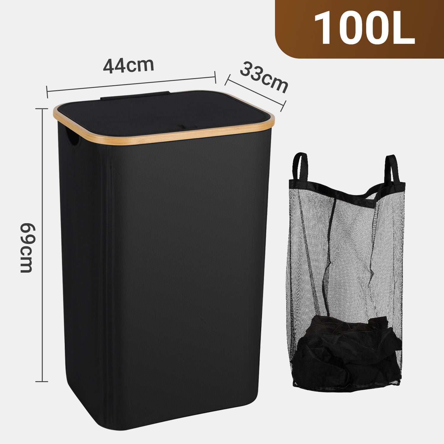 Cosmo Go Wäschekorb Waschesammler mit Deckel 100/145/160L