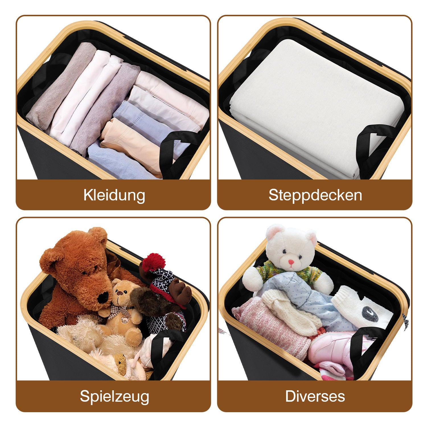 Cosmo Go Wäschekorb Waschesammler mit Deckel 100/145/160L