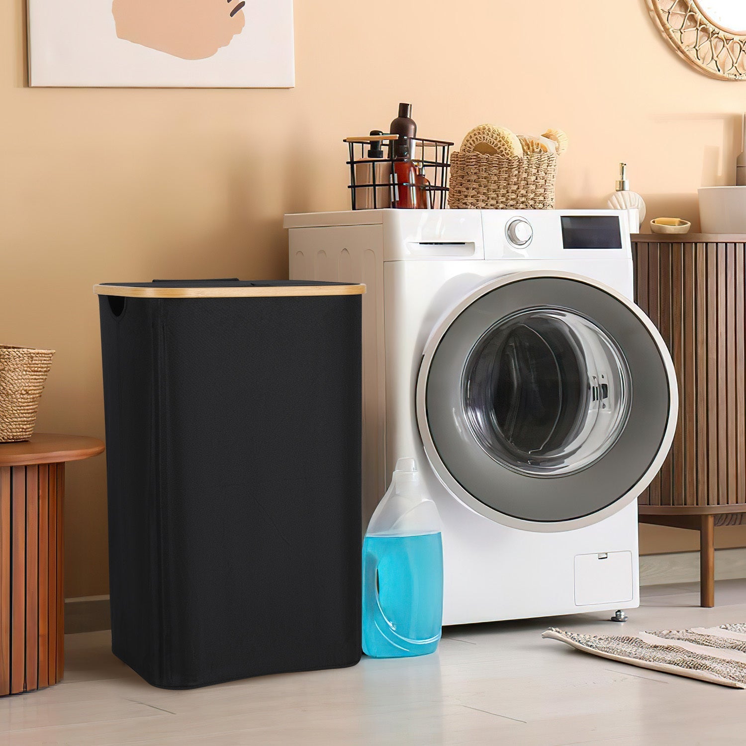 Cosmo Go Wäschekorb Waschesammler mit Deckel 100/145/160L