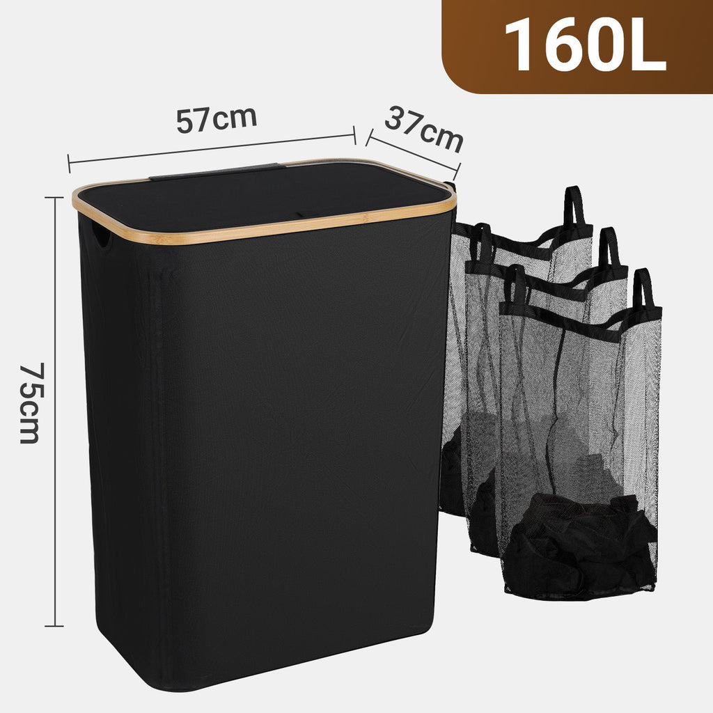 Cosmo Go Wäschekorb Waschesammler mit Deckel 100/145/160L