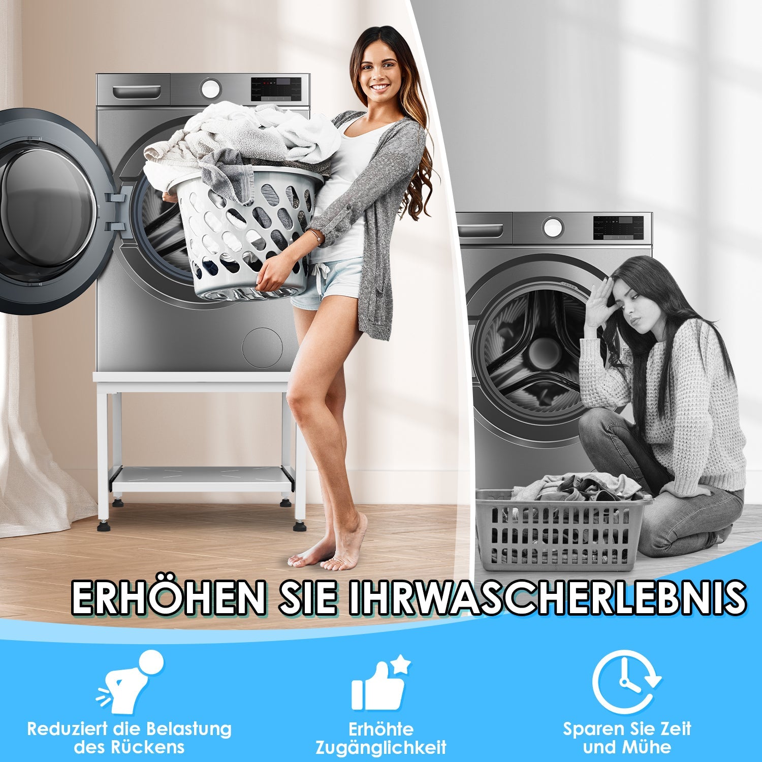 Cosmo Go Waschmaschinen Untergestell mit Ablage Tragfähigkeit 200kg