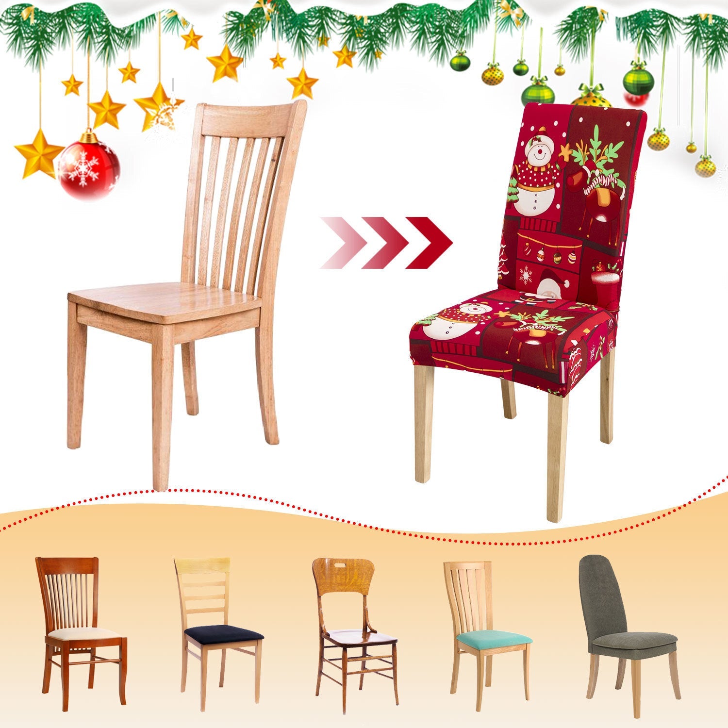 Cosmo Go Weihnachtliche Stuhlhussen Universelle 4er Set