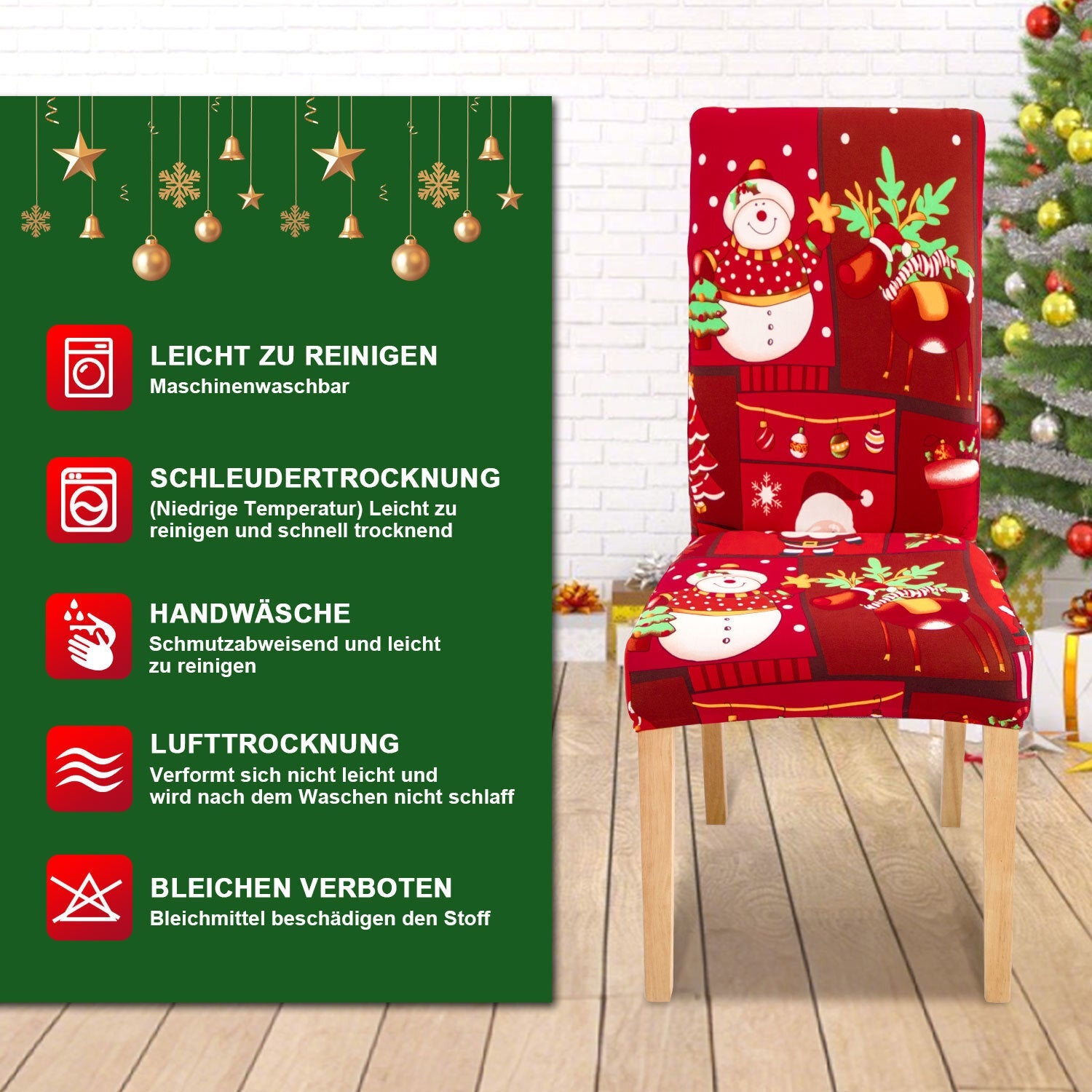 Cosmo Go Weihnachtliche Stuhlhussen Universelle 4er Set