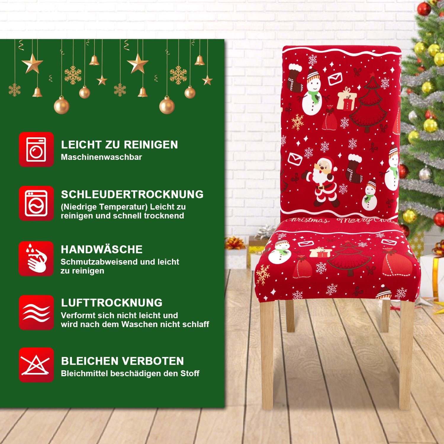 Cosmo Go Weihnachtliche Stuhlhussen Universelle 6er Set