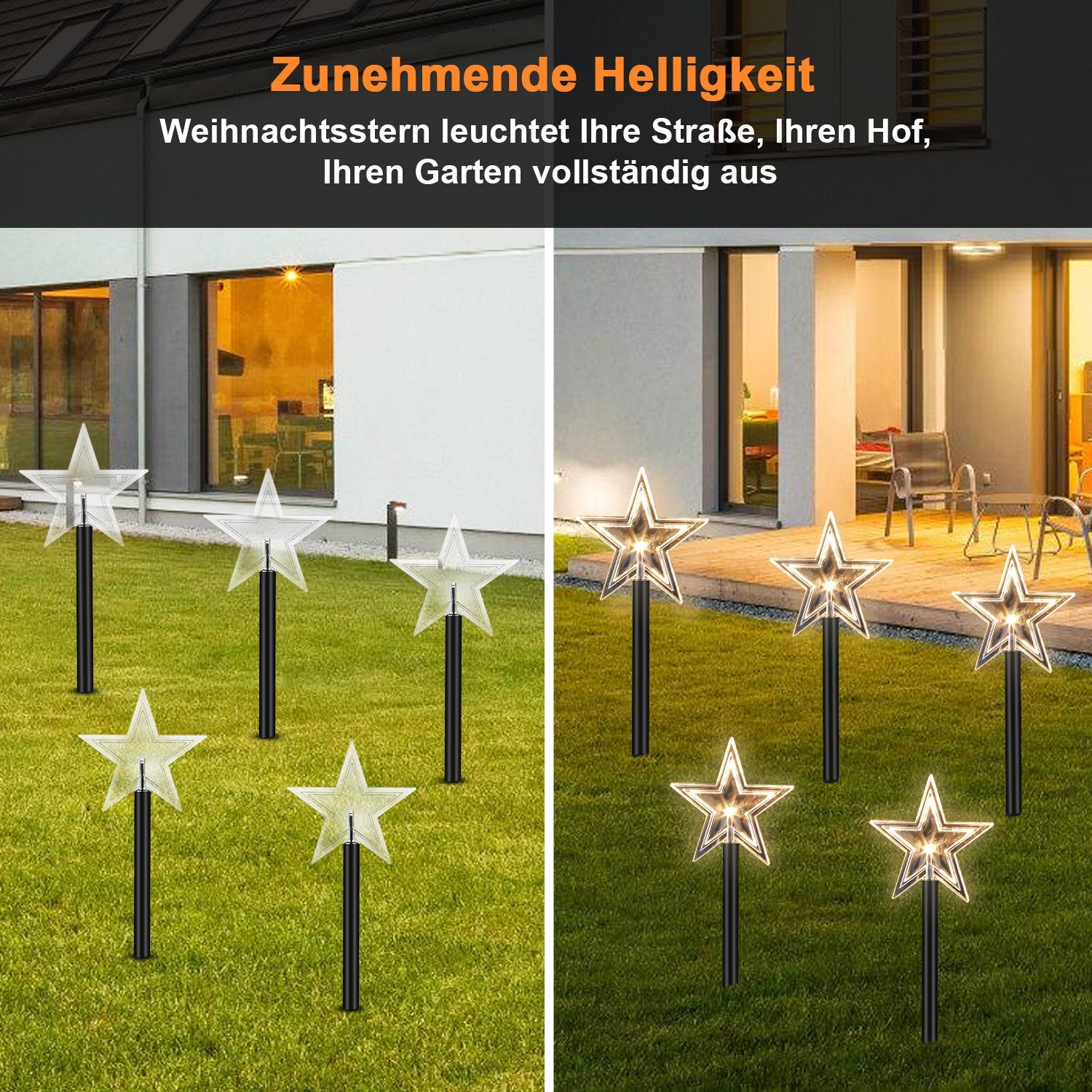 Cosmo Go 5 Pcs Sterne Weihnachtsbeleuchtung Gartenleuchte
