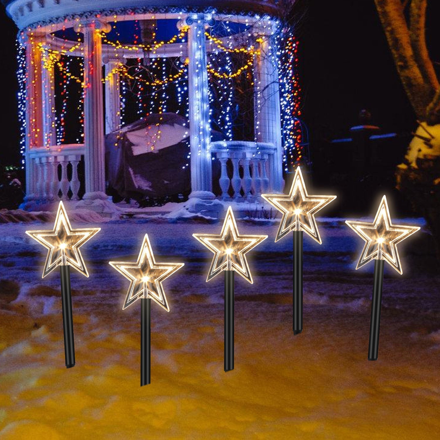 Cosmo Go 5 Pcs Sterne Weihnachtsbeleuchtung Gartenleuchte