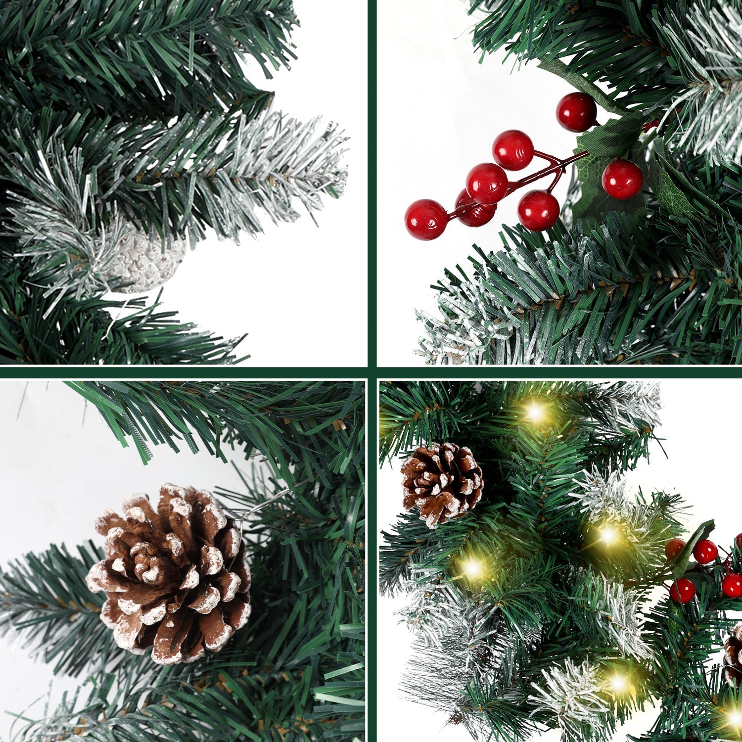 Cosmo Go Weihnachtsgirlande mit Beleuchtung und Deko, USB 2,7 m/5 m