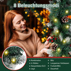 Cosmo Go Weihnachtsgirlande mit Beleuchtung und Deko, USB 2,7 m/5 m
