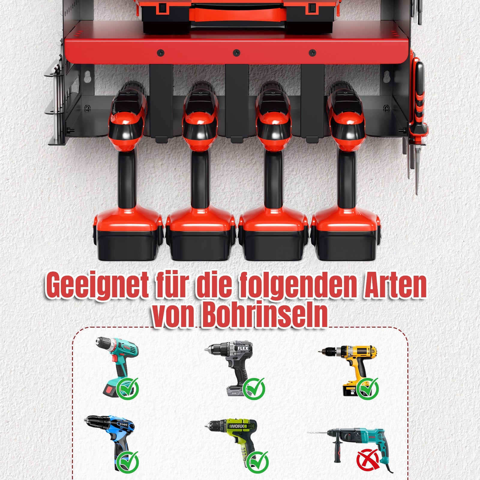 Cosmo Go Werkzeughalter Wandhalterung 70kg Tragen