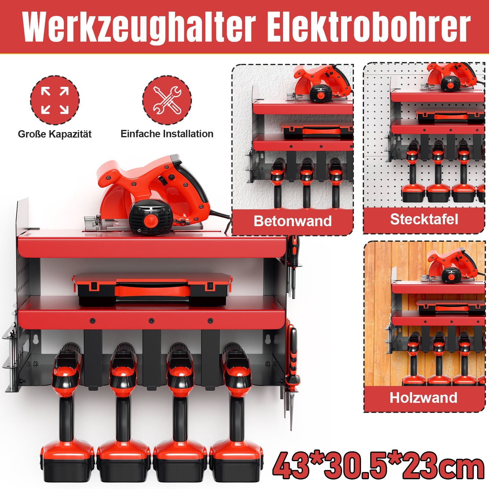 Cosmo Go Werkzeughalter Wandhalterung 70kg Tragen